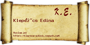 Klepács Edina névjegykártya